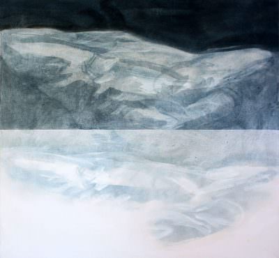 Unter dem Horizont, 2015, Charcoal, Acrylic, Canvas, four pieces, 100 x 110 cm