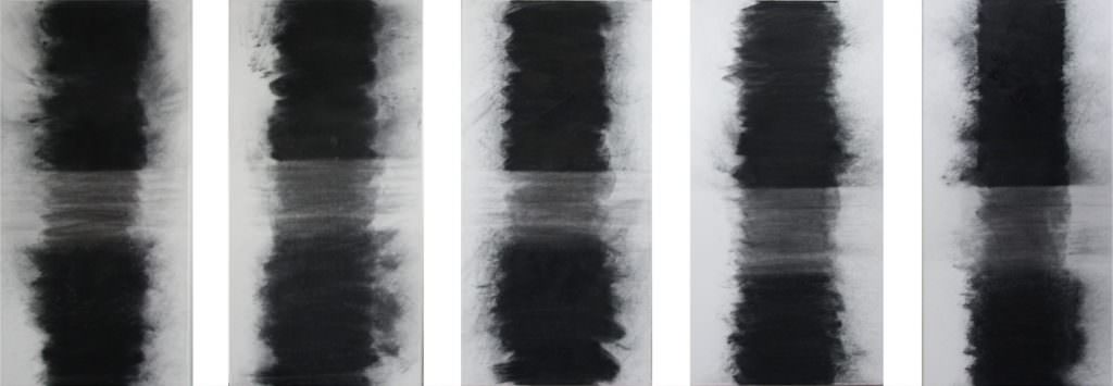 Tiden, 2014, Charcoal, Water (Sveti Jakov), Canvas, á 80 x 40 cm