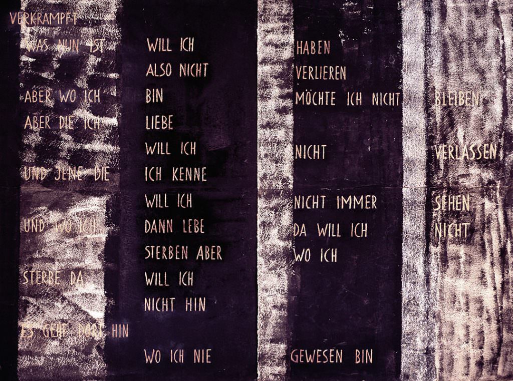 Notiz an Freunde, Buchmalerei 300 x 150 cm, 1996