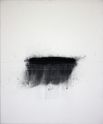 Pegel 2, 2010, Charcoal, Water, Tibel, Canvas, 60 x 50 cm