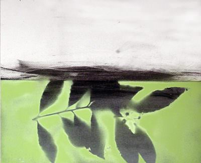 Unter dem Horizont 2009, Kohle, Acryl, Papier, 50 x 60 cm