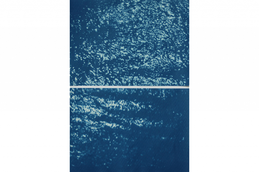 Blaue Wasserstruktur Cyanotypie